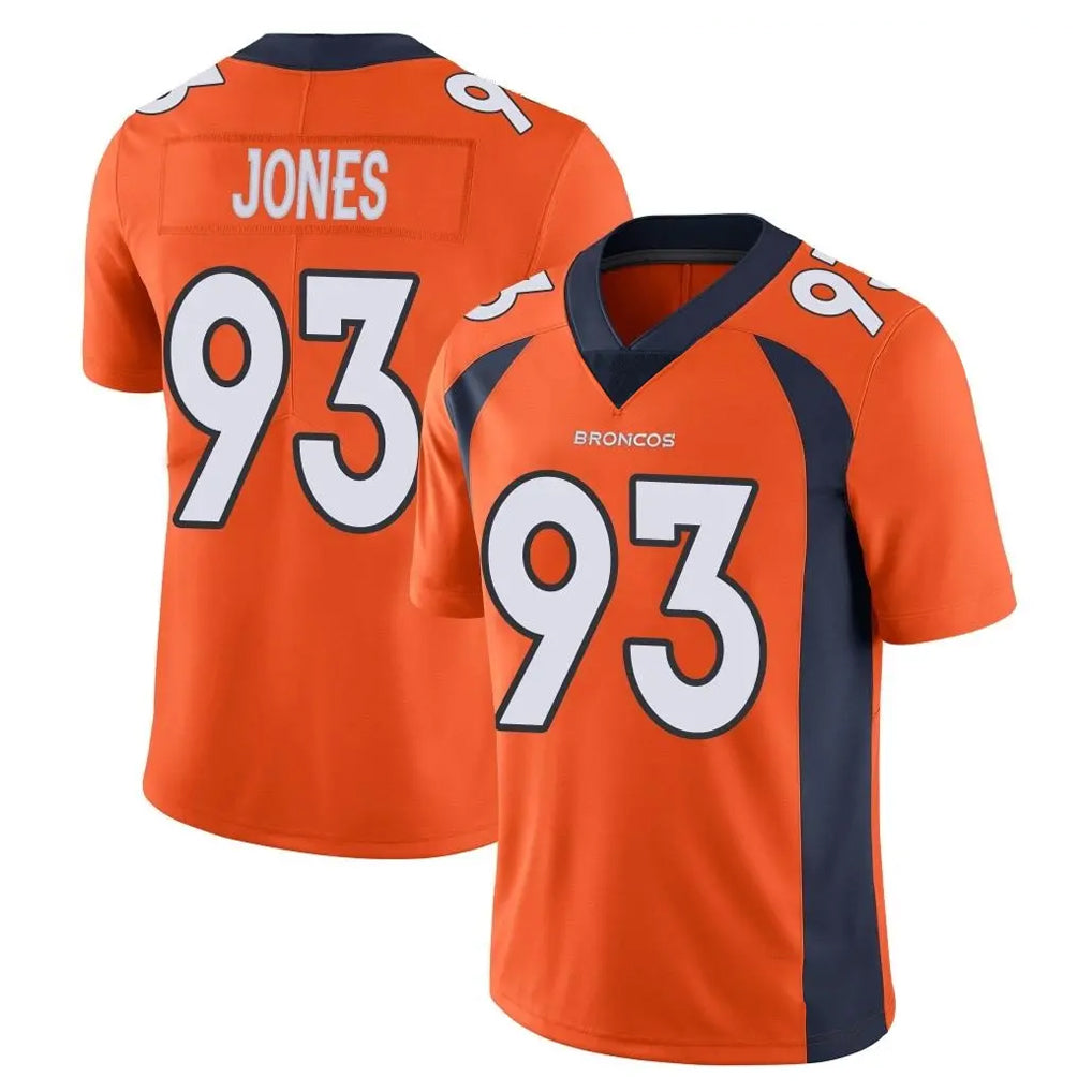 D.Broncos #93 D.J. Jones Player Orange Color Vapor Untouchable Limited Game Mdoa Stitched Jerseys