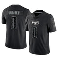P.Eagles #0 Hollywood Brown Player Black Reflective Limited Home Game Mdoa Stitched Jerseys
