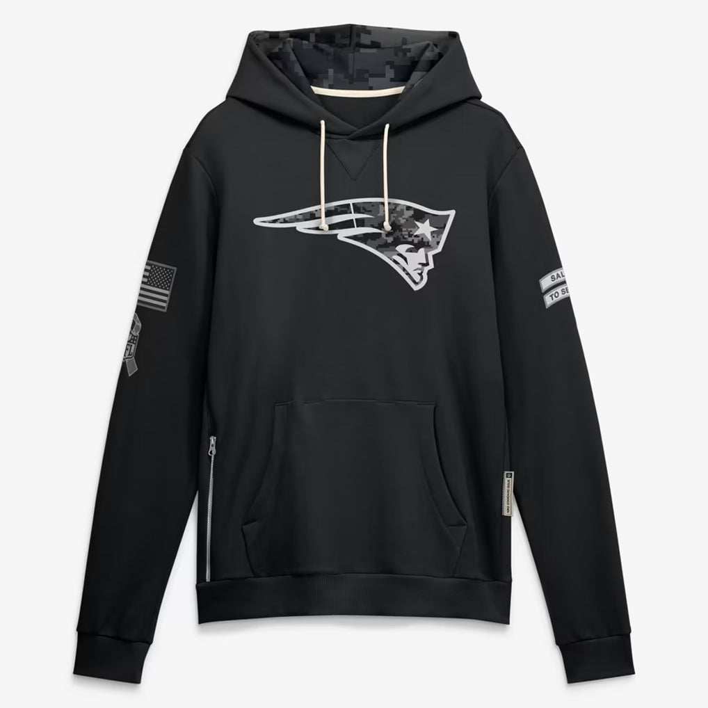 NE.Patriots 2026 Black Logo Pullover Hoodies Limited Game Mdoa Stitched Jerseys