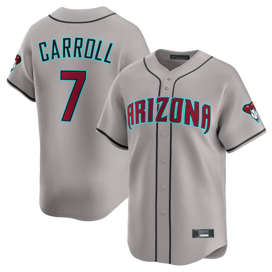 Mdoa A.Diamondbacks #7 Corbin Carroll Player Gray Limited American Personalized Stitched Jerseys