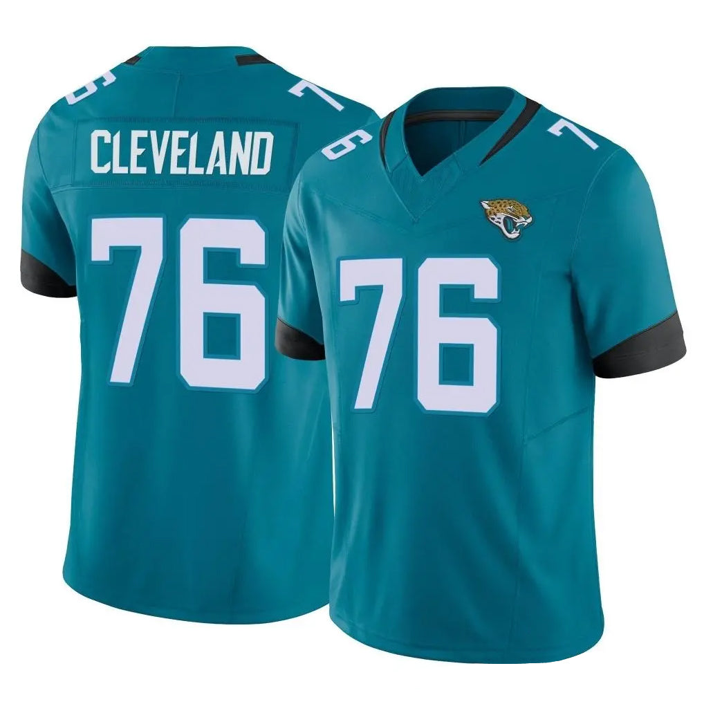 J.Jaguars #76 Ezra Cleveland Player Teal Vapor F.U.S.E. Limited Home Game Mdoa Stitched Jerseys