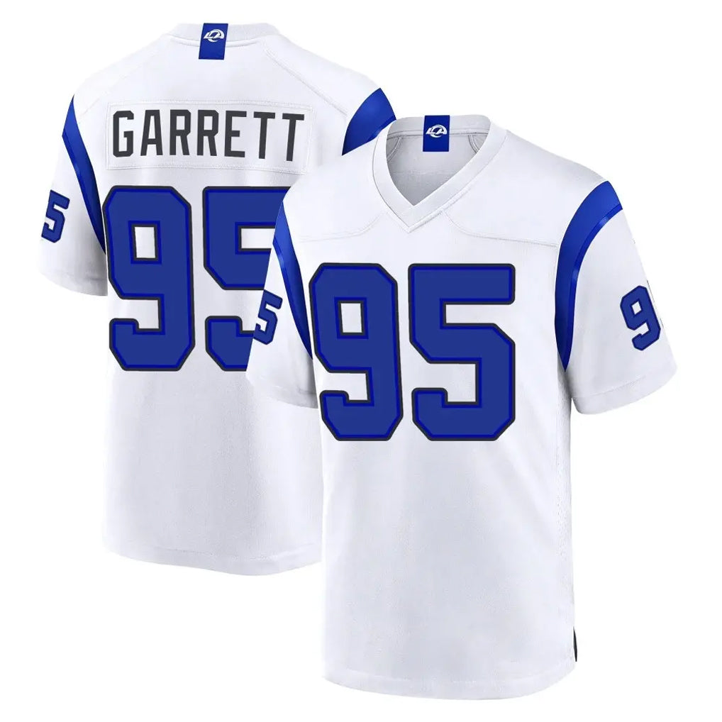 LA.Rams #95 Myles Garrett Player White Fearsome Home Game Mdoa Stitched Jerseys