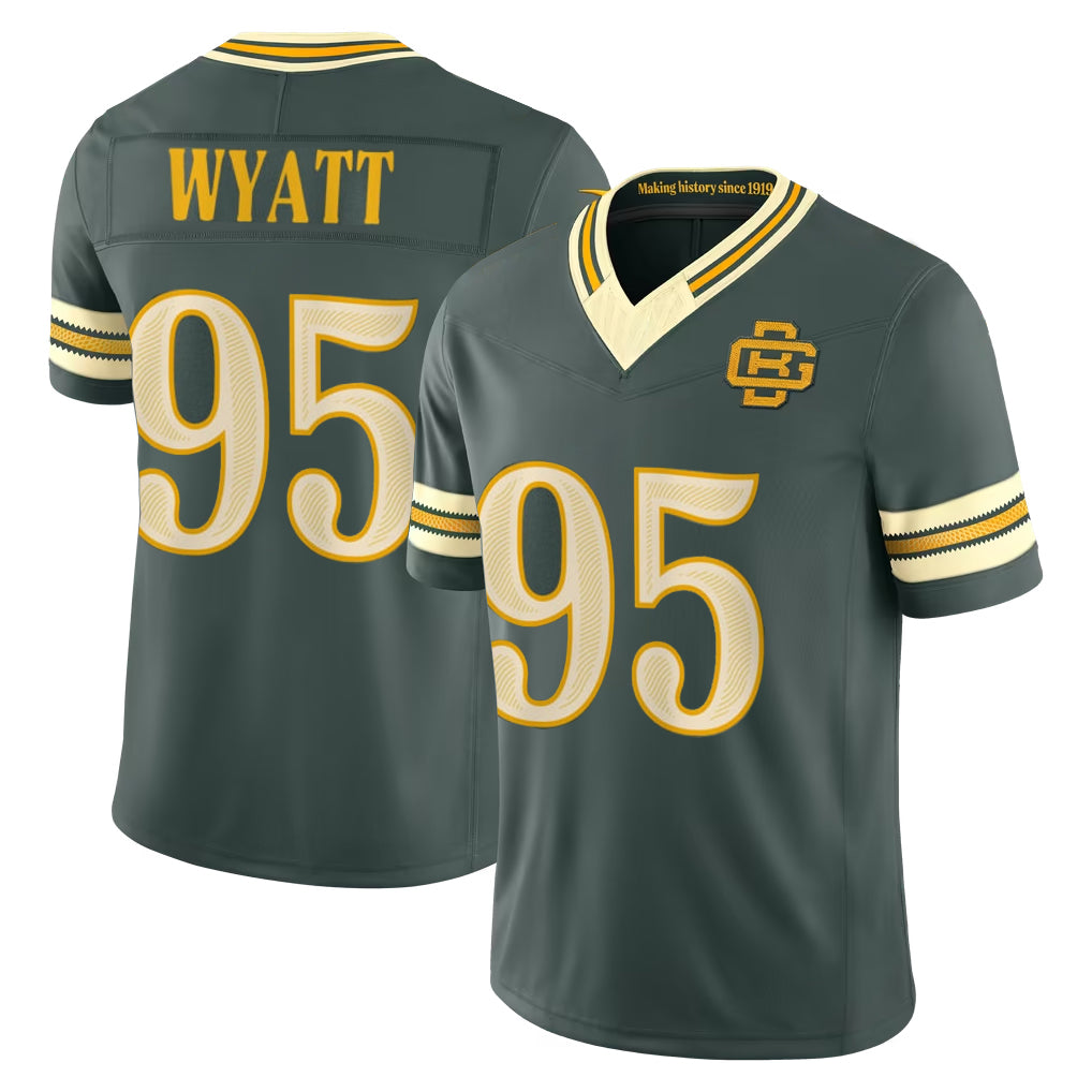 GB.Packers #95 Devonte Wyatt Player Green Limited 2026 Rivalries Collection Home Game Mdoa Stitched Jerseys