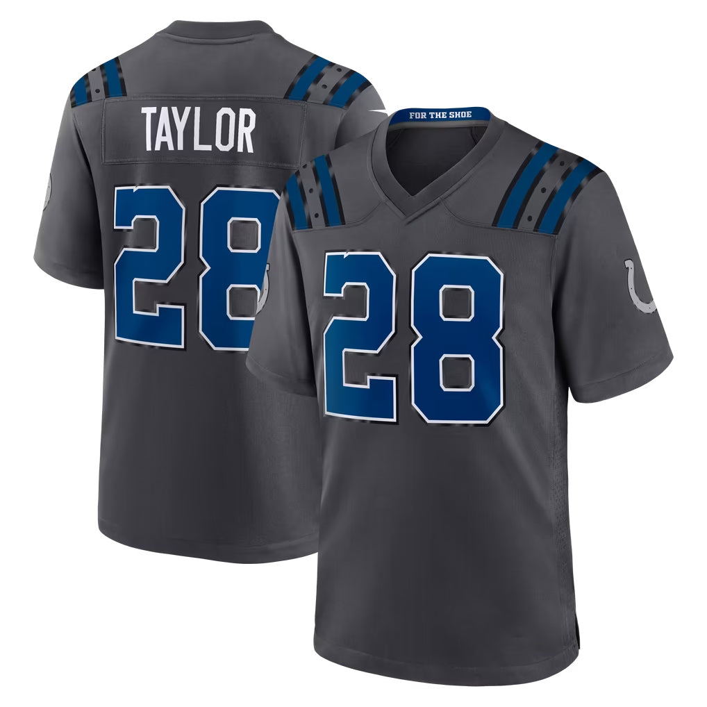 IN.Colts #28 Jonathan Taylor Player Anthracite 2026 Rivalries Collection Home Game Mdoa Stitched Jerseys