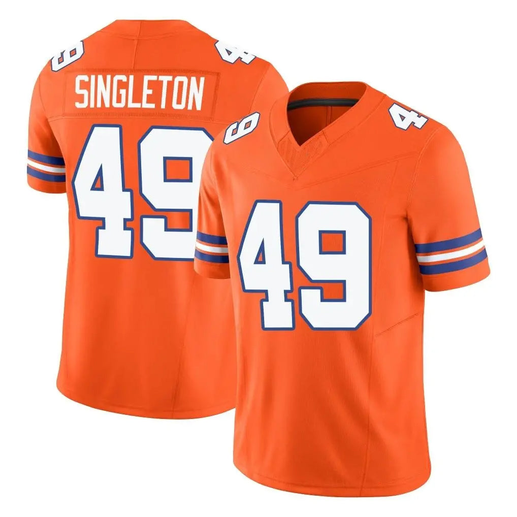 D.Broncos #49 Alex Singleton Player Orange Limited Alternate Vapor F.U.S.E. Throwback Game Mdoa Stitched Jerseys