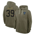 D.Lions #39 Jake Bates Player Olive Salute to Service Pullover Hoodies Limited Mdoa Stitched Jerseys