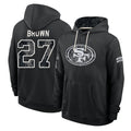 SF.49ers #27 Ji'Ayir Brown Player 2026 Black Logo Pullover Hoodies Limited Game Mdoa Stitched Jerseys