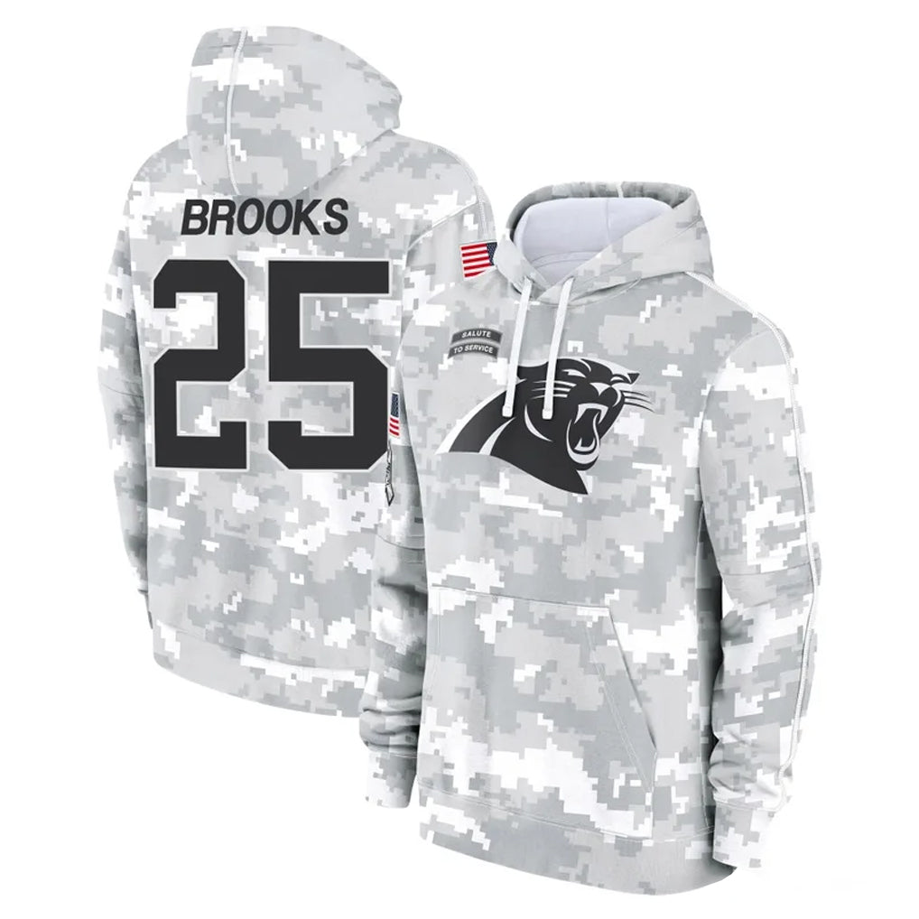 C.Panthers #25 Jonathon Brooks Player Arctic Camo Salute to Service Pullover Hoodies Limited Game Mdoa Stitched Jerseys