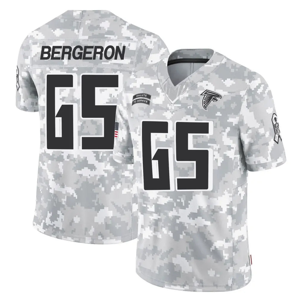 A.Falcons #65 Matthew Bergeron Player Camo Salute to Service Limited Mdoa Stitched Jerseys