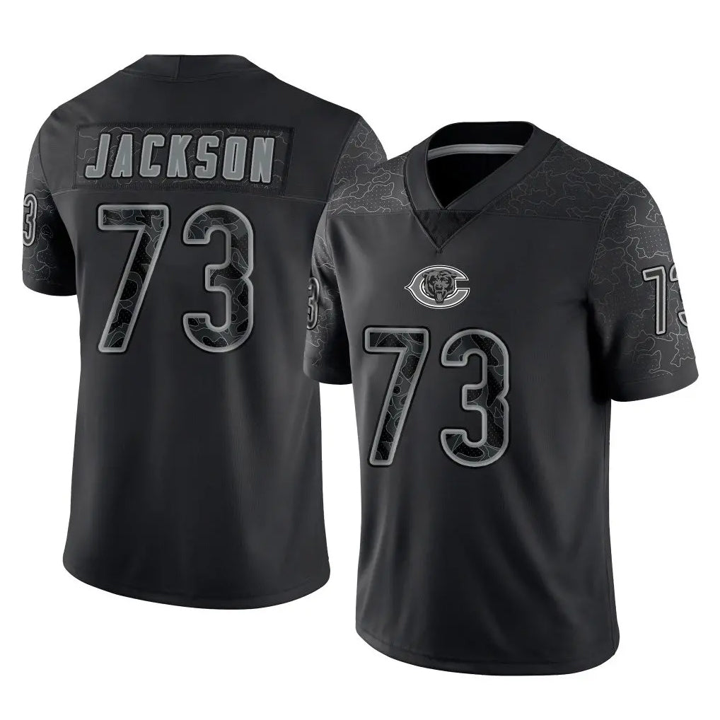 C.Bears #73 Jonah Jackson Player Black REFLECTIVE Limited Game Mdoa Stitched Jerseys