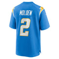 Mdoa LA.Chargers #2 Elijah Molden Powder Blue Team Game Jersey