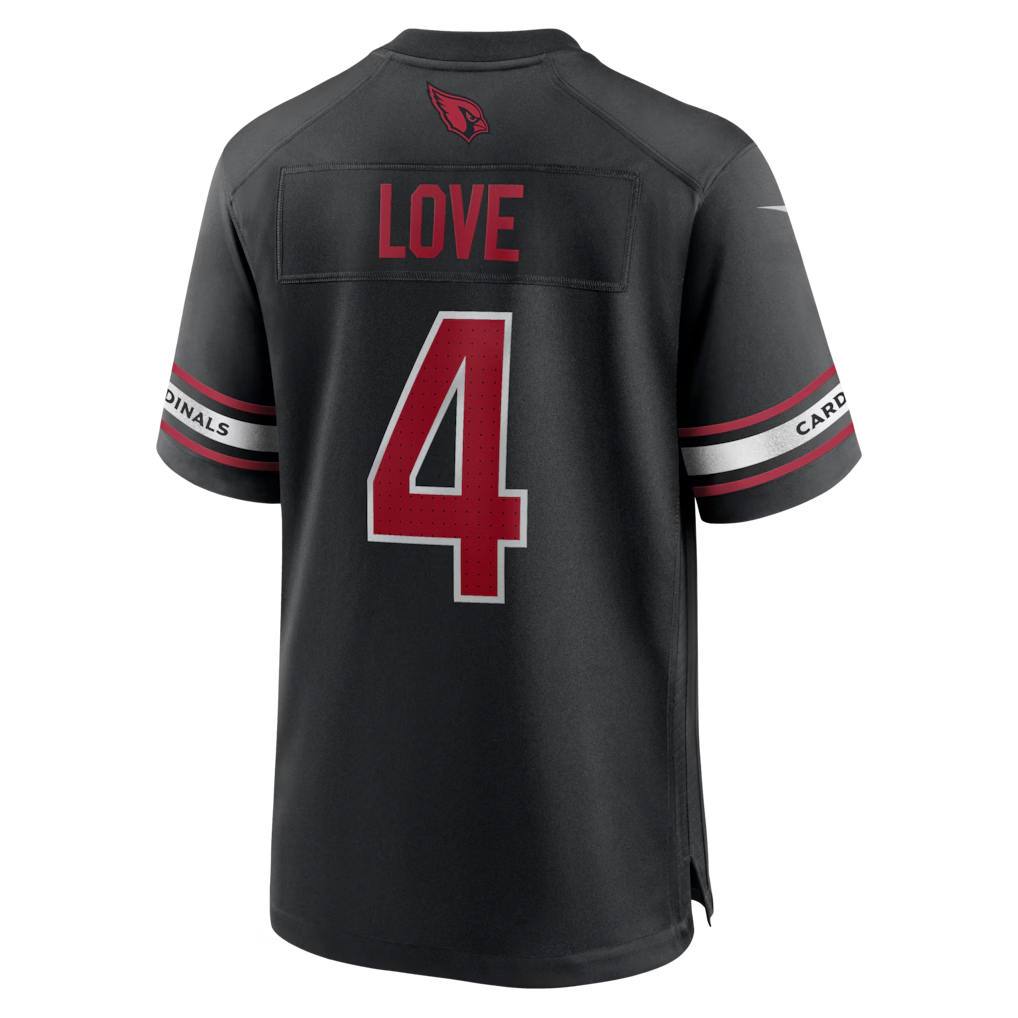 Mdoa A.Cardinals #4 Jeremiyah Love Black Game Player Stitched Jerseys