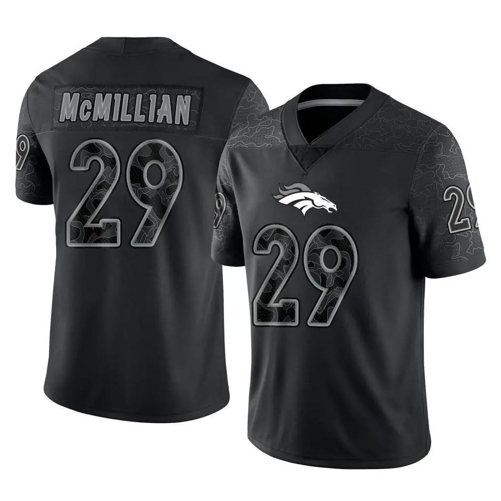 D.Broncos #29 Ja'Quan McMillian Player Black Reflective Limited Mdoa Stitched Jerseys