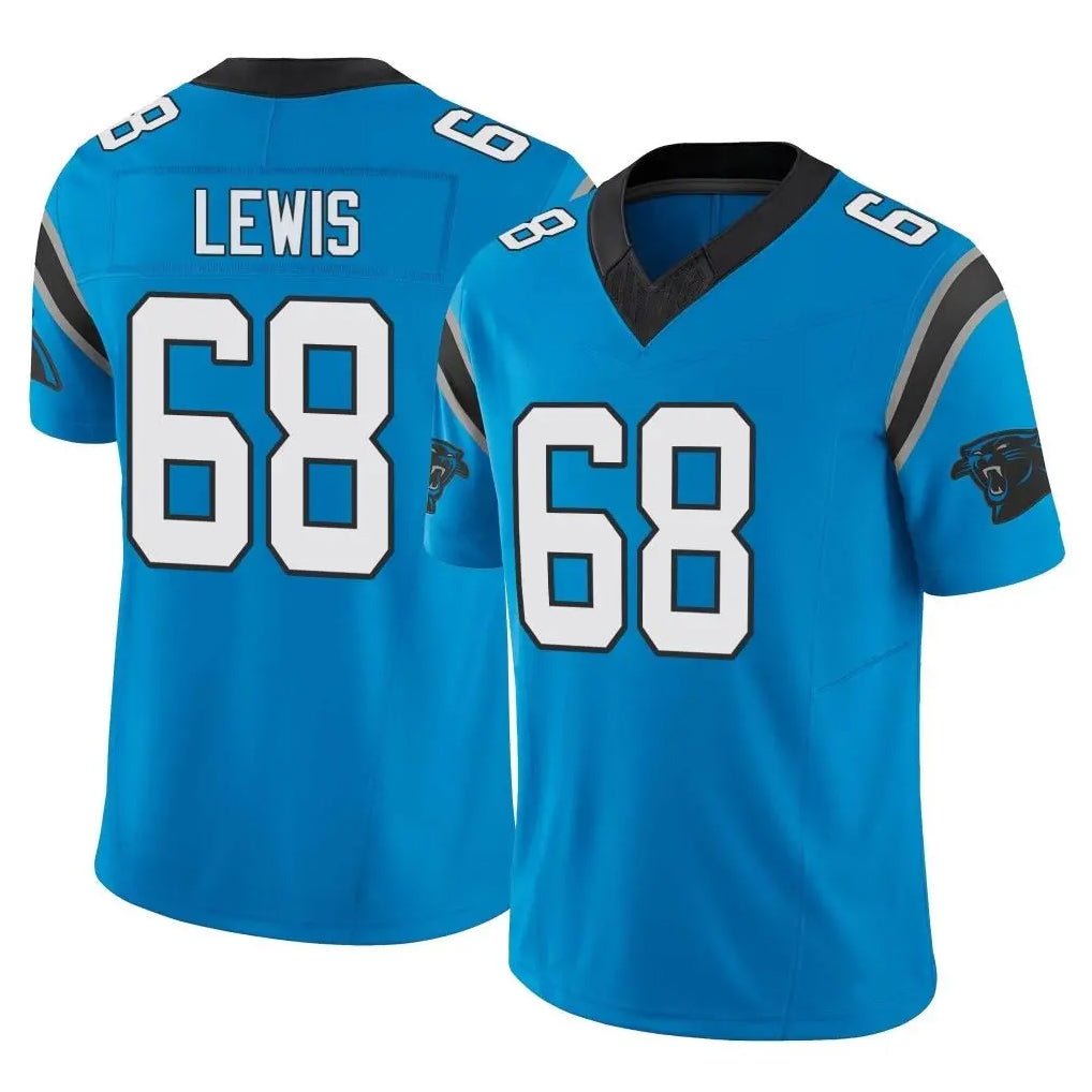 C.Panthers #68 Damien Lewis Player Blue Vapor F.U.S.E. Limited Home Game Mdoa Stitched Jerseys