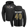 B.Ravens #40 Teddye Buchanan Player Black Pullover Hoodie Mdoa Stitched Jerseys