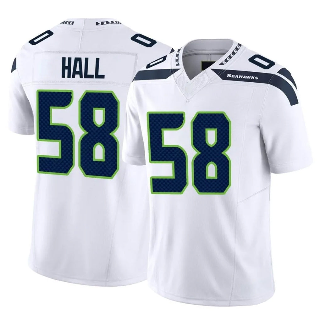 S.Seahawks #58 Derick Hall Player White Limited Vapor F.U.S.E. Home Game Mdoa Stitched Jerseys