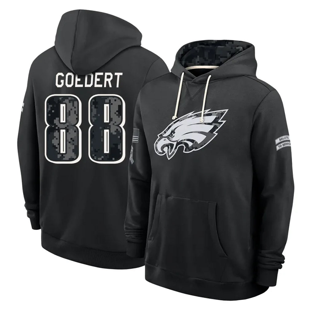 P.Eagles #88 Dallas Goedert Player 2026 Black Logo Pullover Hoodies Limited Game Mdoa Stitched Jerseys
