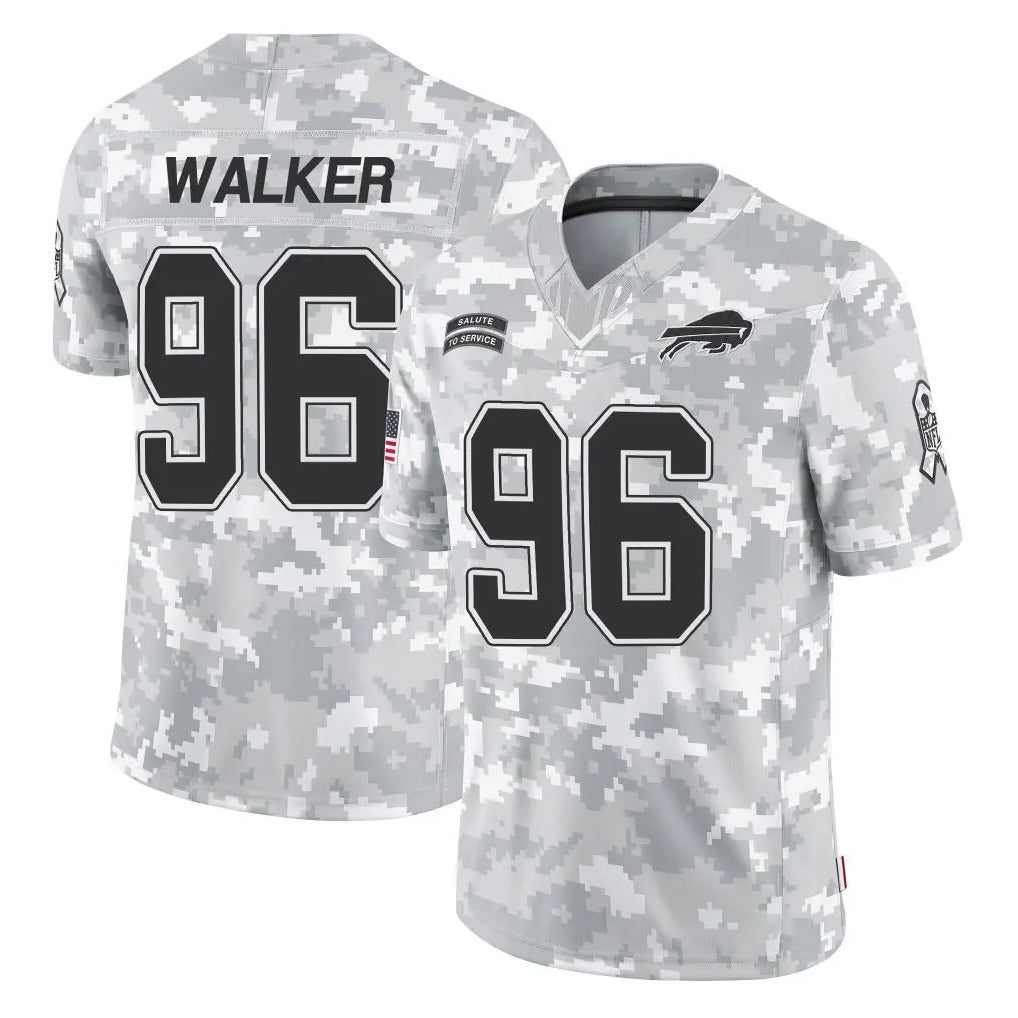 B.Bills #96 Deone Walker Player Arctic Camo Salute to Service Limited Game Mdoa Stitched Jerseys