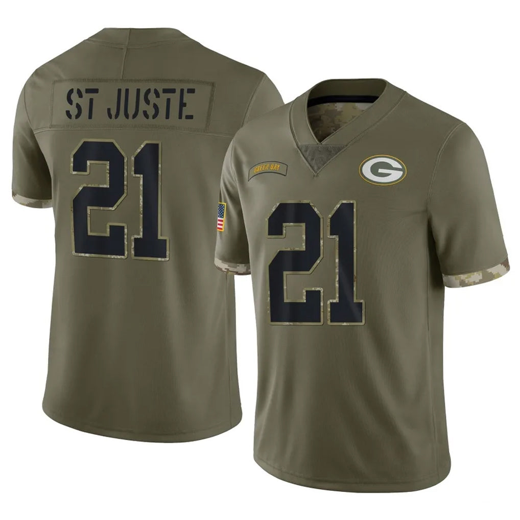 GB.Packers #21 Benjamin St-Juste Player Olive Salute To Service Limited Mdoa Stitched Jerseys