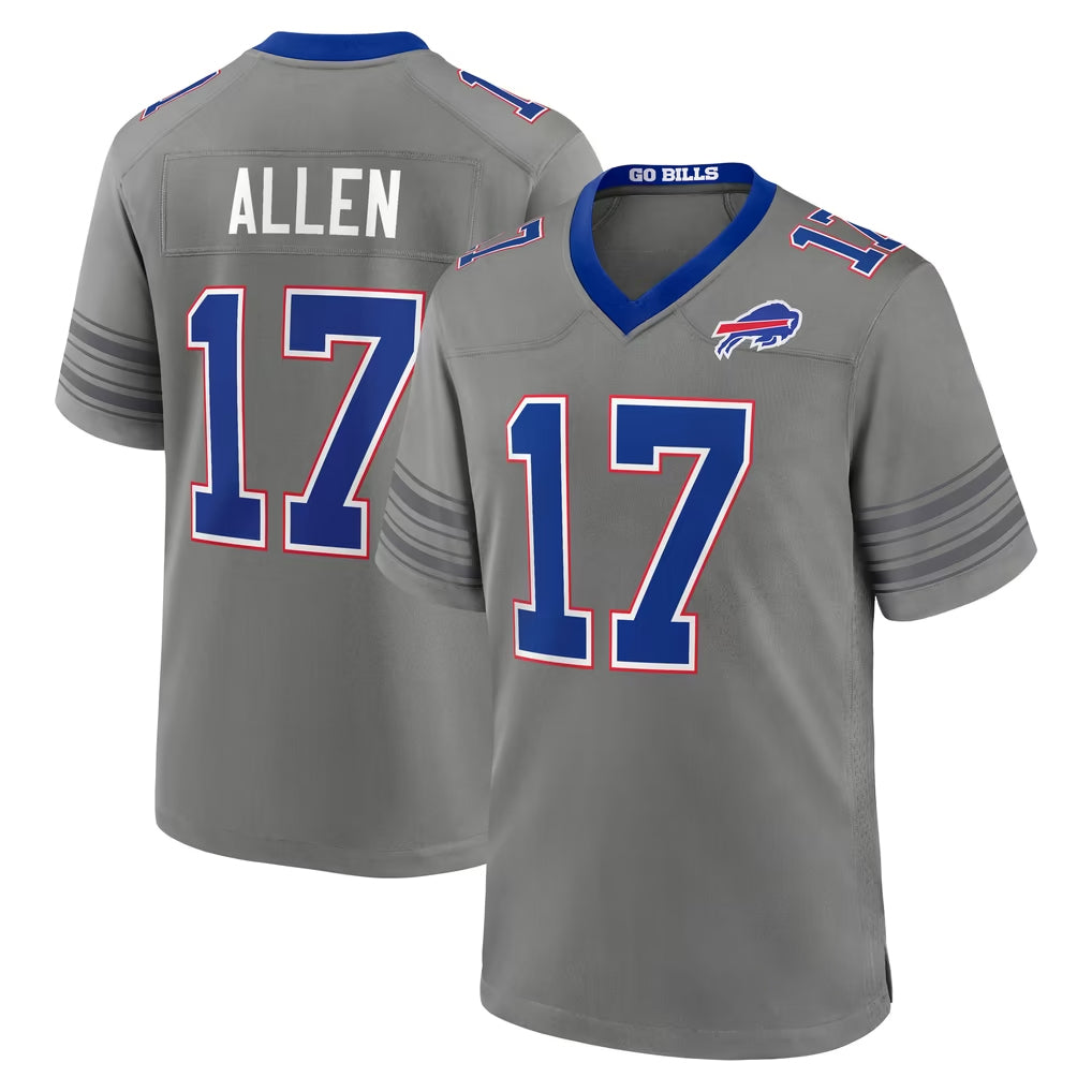 B.Bills #17 Josh Allen Player Gray Nickel City Home Game Mdoa Stitched Jerseys