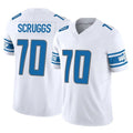 D.Lions #70 Juice Scruggs Player White Vapor F.U.S.E. Limited Home Game Mdoa Stitched Jerseys