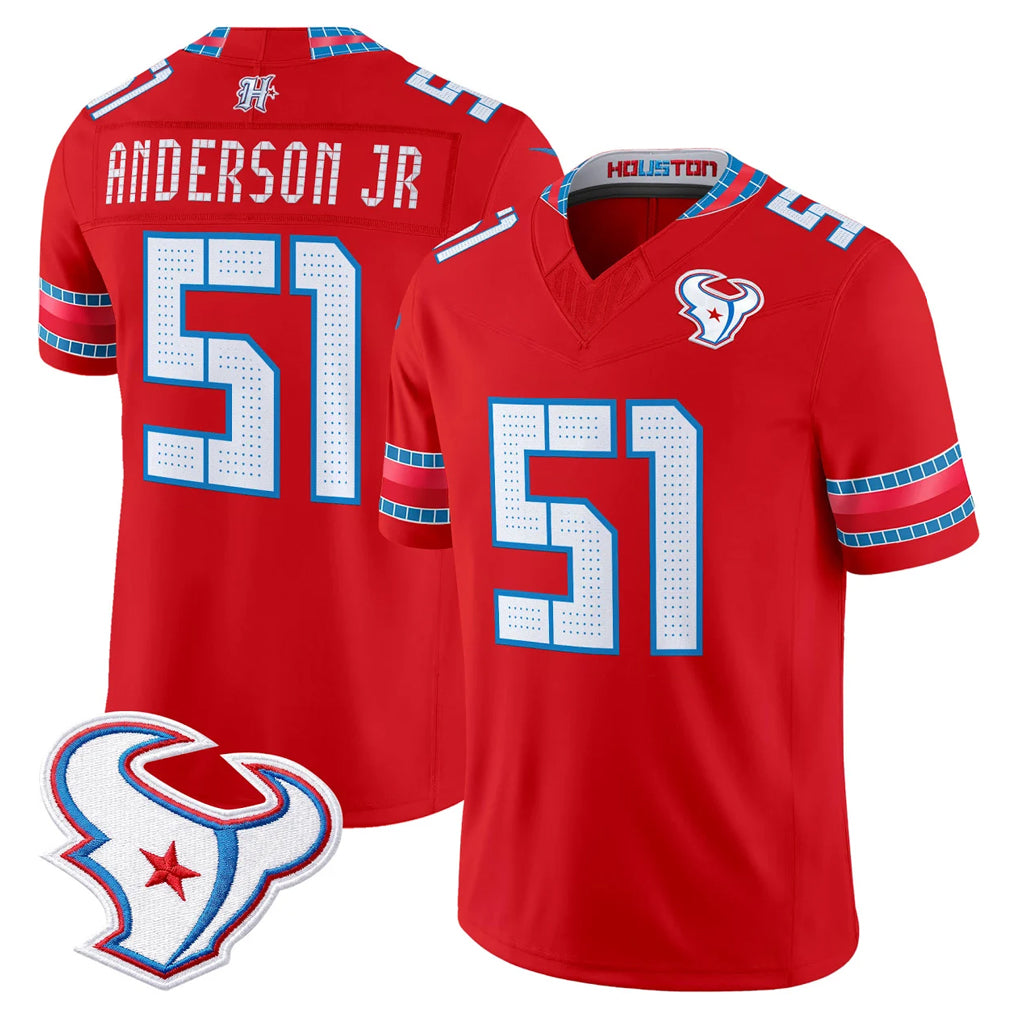 H.Texans #51 Will Anderson Jr. Player Red 2026 Rivalries Vapor Limited Home Game Mdoa Stitched jerseys
