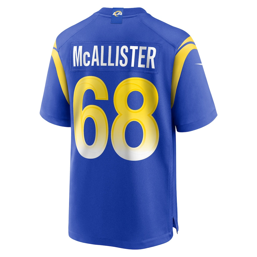 Mdoa LA.Rams #68 Mike McAllister Royal Home Game Jersey