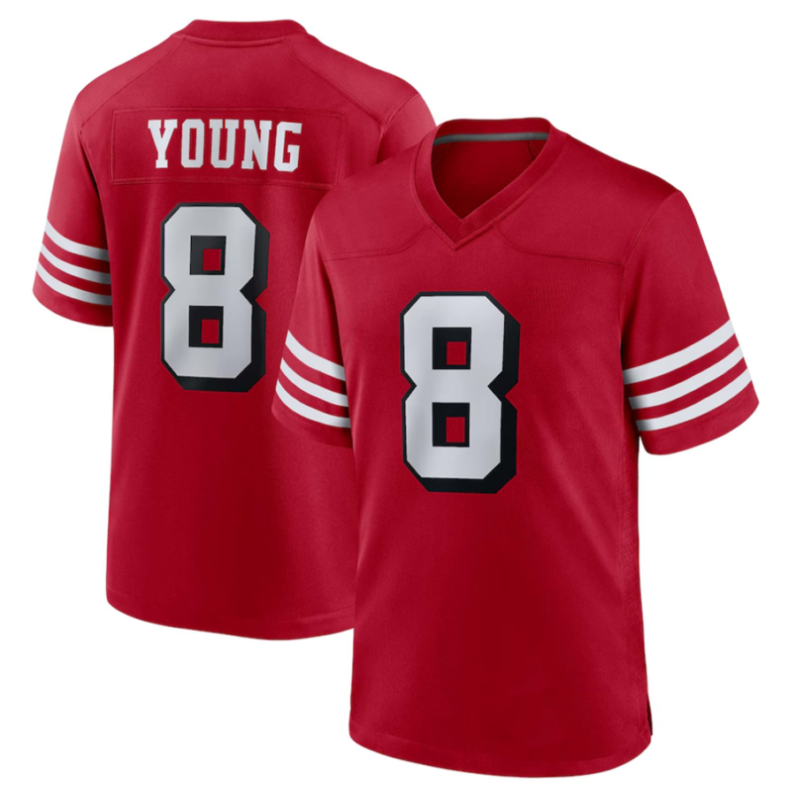 Mdoa #8 Steve Young Player SF.49ers Scarlet Alternate Game Stitched Jerseys
