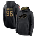 B.Bills #96 Deone Walker Player Black Salute to Service Hoodies Mdoa Stitched Jersey