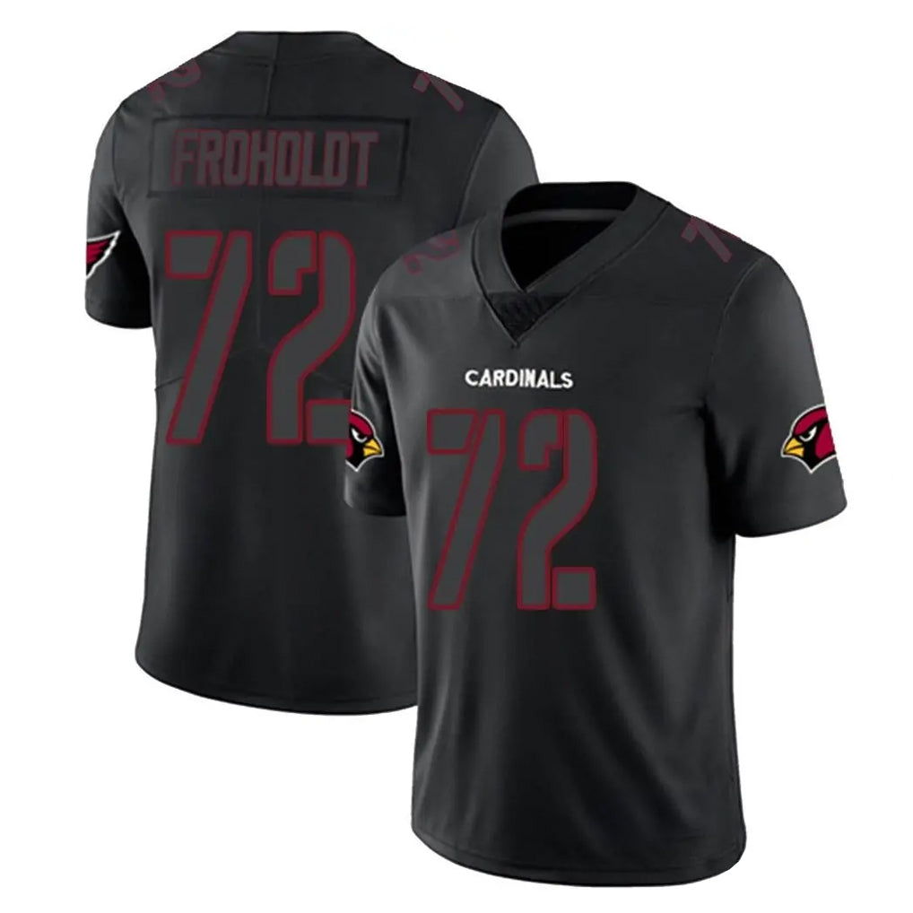 A.Cardinals #72 Hjalte Froholdt Player Black Impact Limited Home Game Mdoa Stitched Jerseys