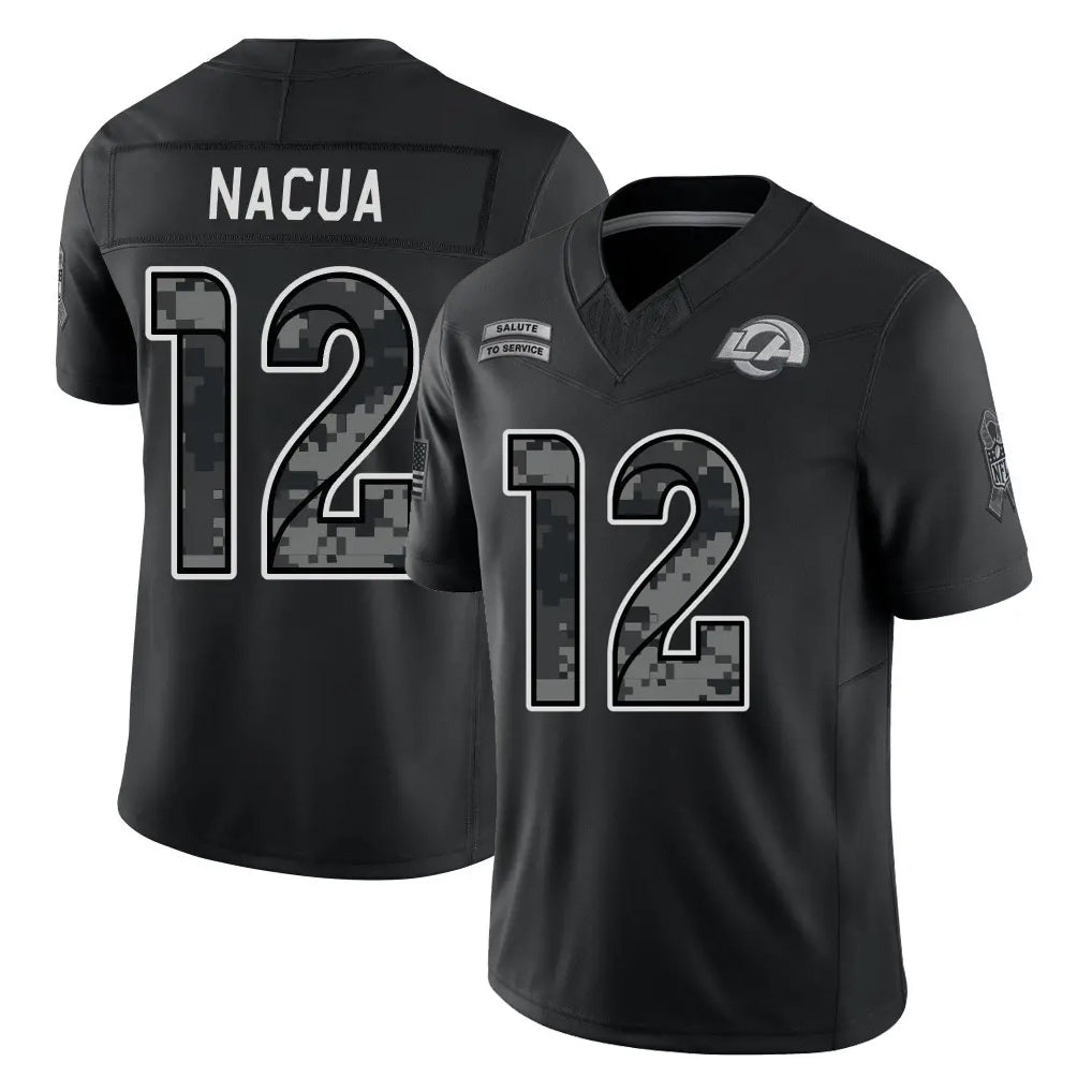 LA.Rams #12 Puka Nacua Player Black Limited 2026 Salute to Service Home Game Mdoa Stitched Jerseys