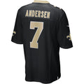Mdoa NO.Saints #7 Morten Andersen Black Game Retired Player Jersey
