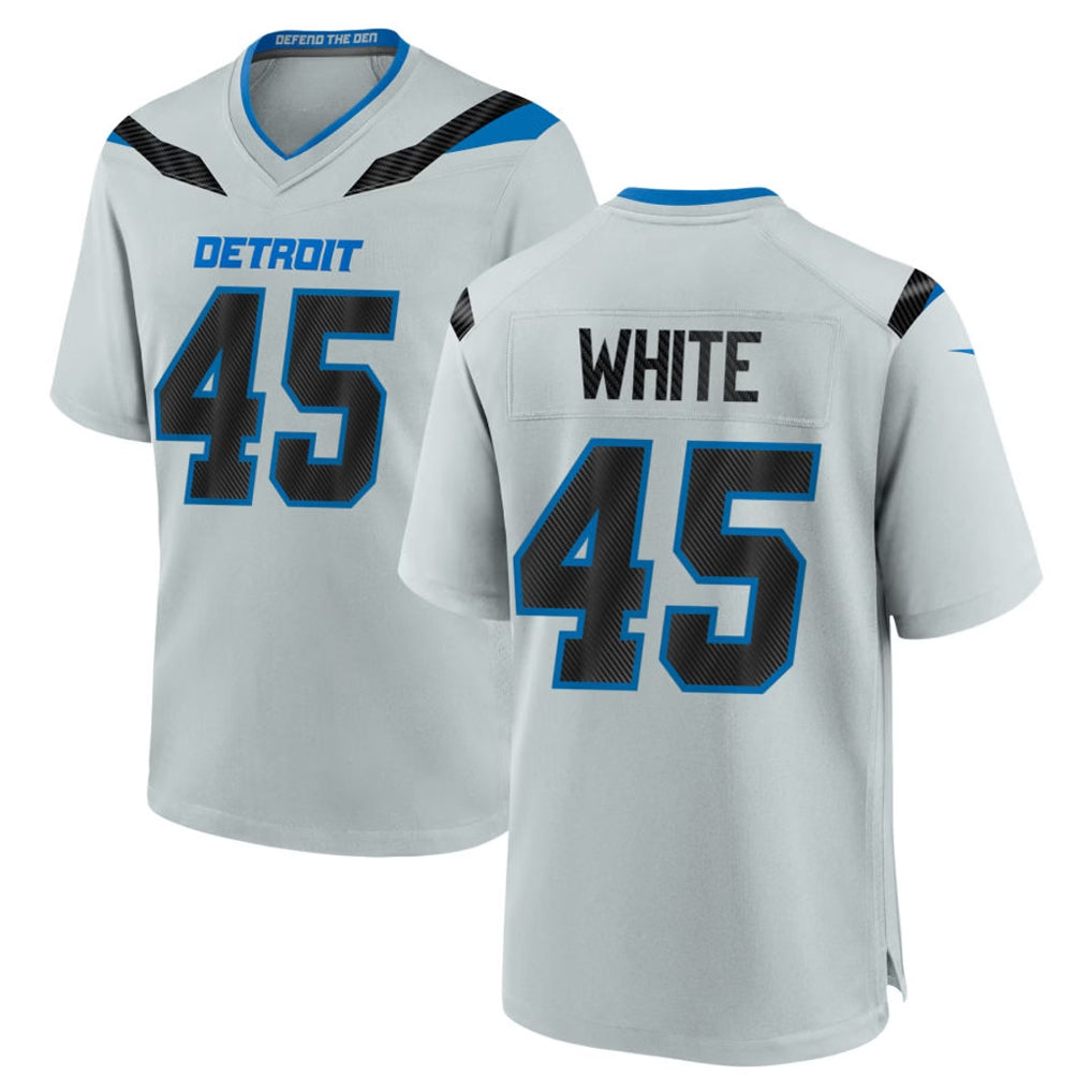 D.Lions #45 Devin White Player Silver 2026 Rivalries Collection Home Game Mdoa Stitched Jerseys