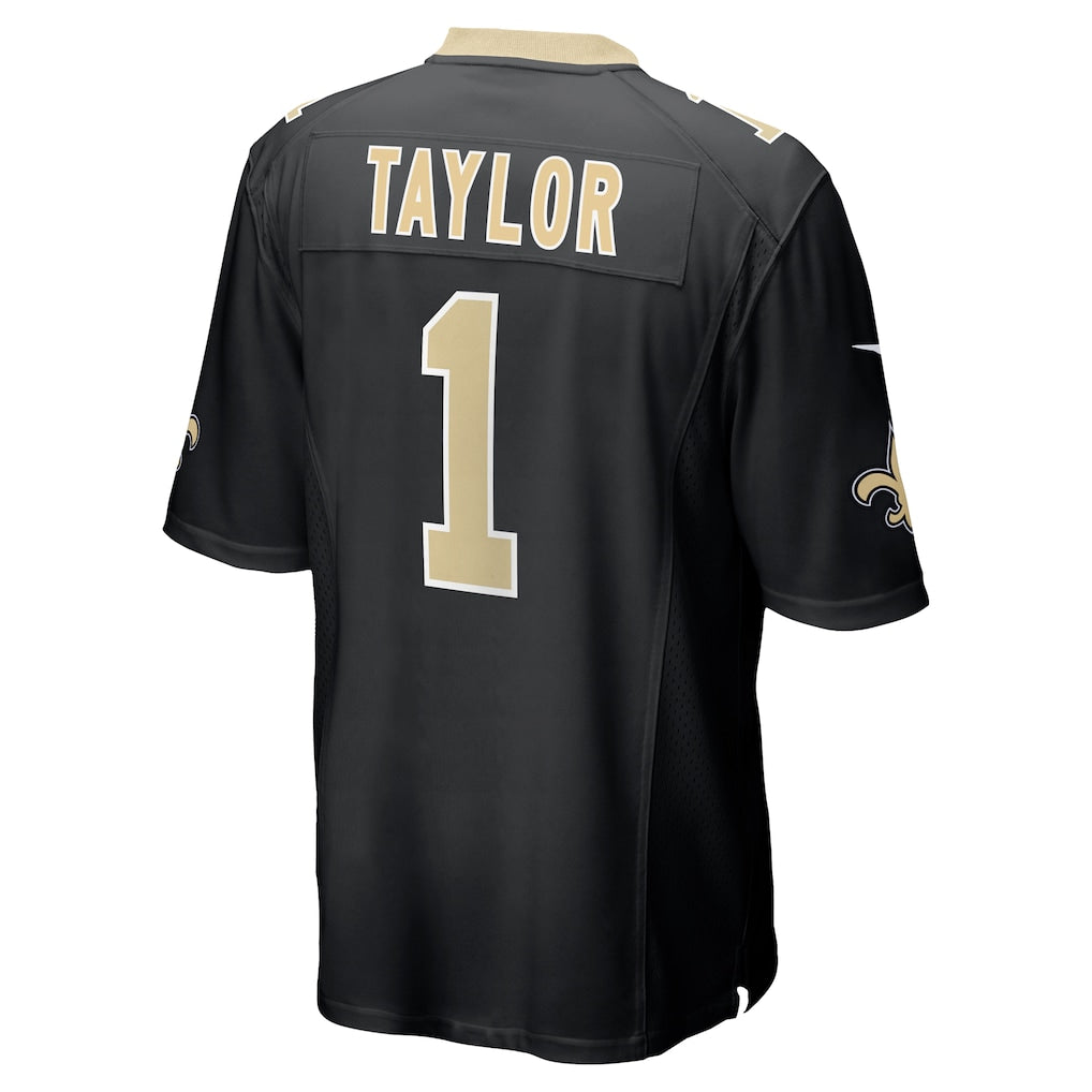 Mdoa NO.Saints #1 Alontae Taylor Black Team Game Jersey