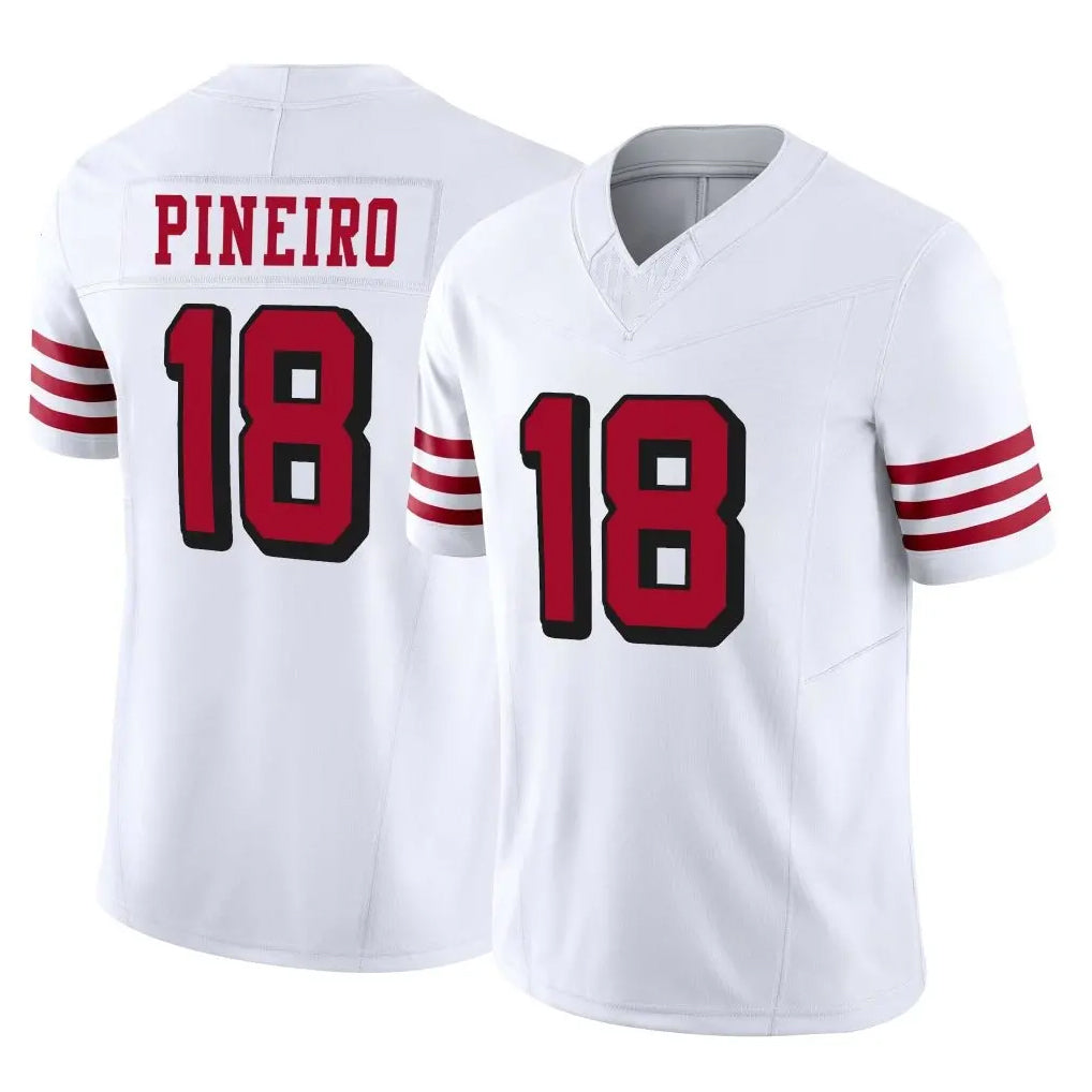 SF.49ers #18 Eddy Pineiro Player White Limited Alternate Vapor F.U.S.E. Home Game Mdoa Stitched Jerseys