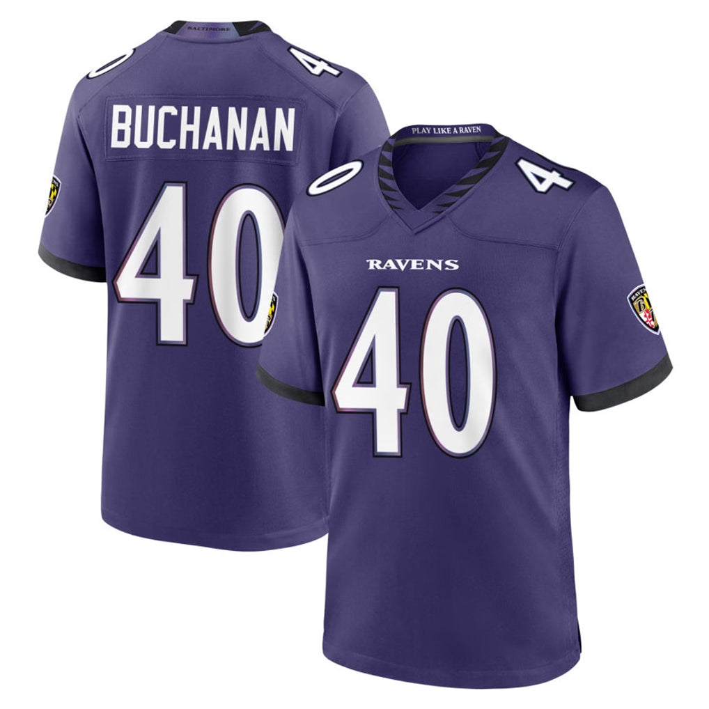 B.Ravens #40 Teddye Buchanan Player Purple Limited Home Game Mdoa Stitched Jerseys