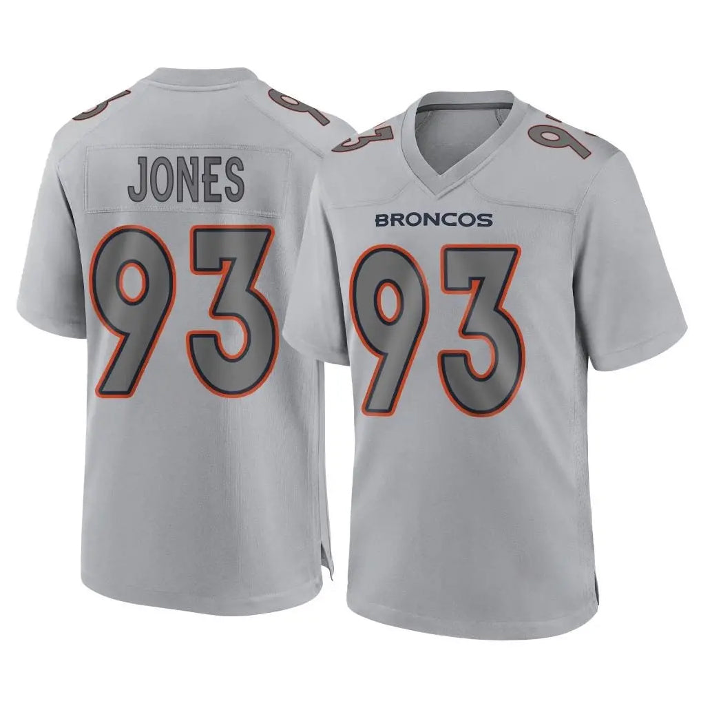 D.Broncos #93 D.J. Jones Player Gray Atmosphere Fashion Limited Game Mdoa Stitched Jerseys