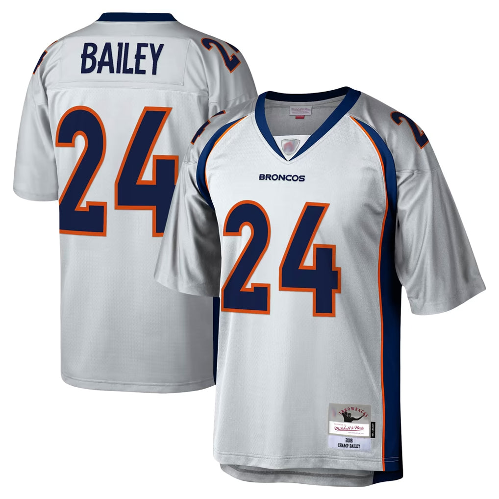D.Broncos #24 Champ Bailey Player Platinum Mitchell & Ness 2006 Legacy Limited Game Mdoa Stitched Jerseys