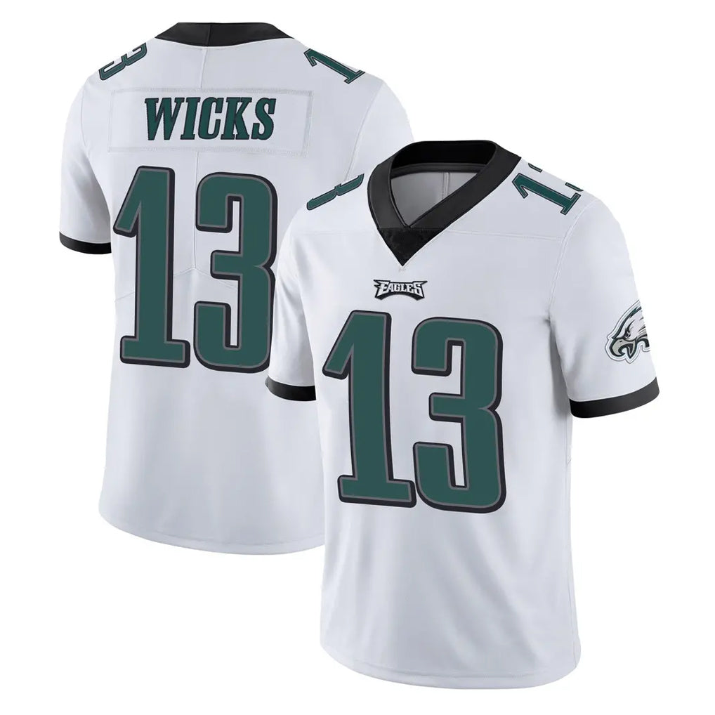 P.Eagles #13 Dontayvion Wicks Player White Limited Vapor Untouchable Home Game Mdoa Stitched Jerseys