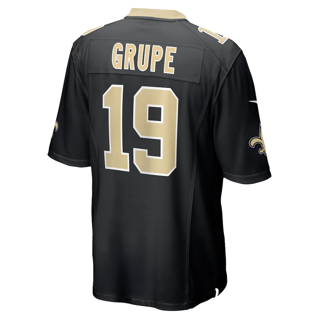 Mdoa NO.Saints #19 Blake Grupe Black Team Game Jersey