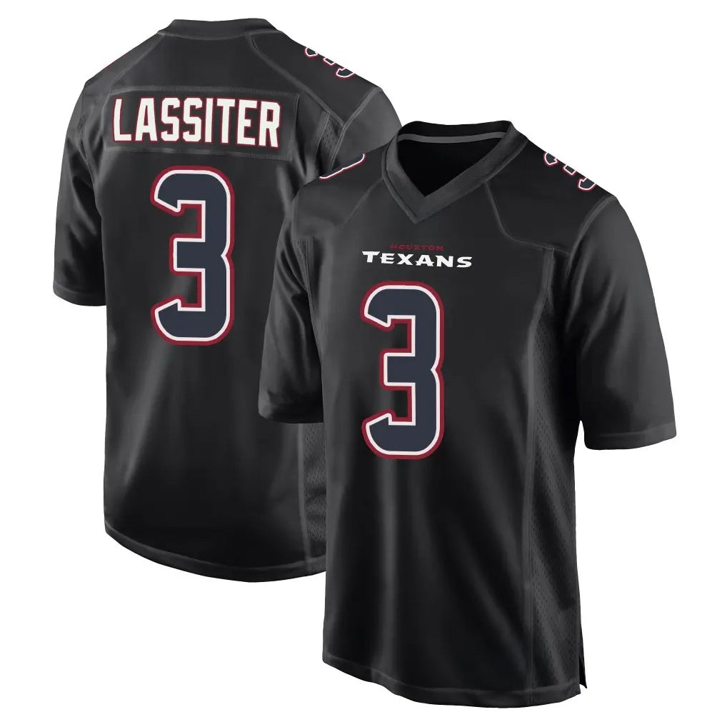 H.Texans #3 Kamari Lassiter Player Black Fashion Home Game Mdoa Stitched Jerseys