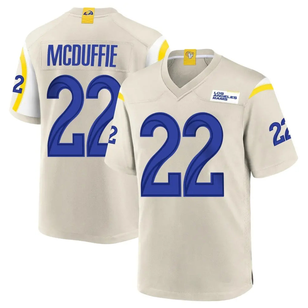 LA.Rams #22 Trent McDuffie Player Bone Home Game Mdoa Stitched Jerseys