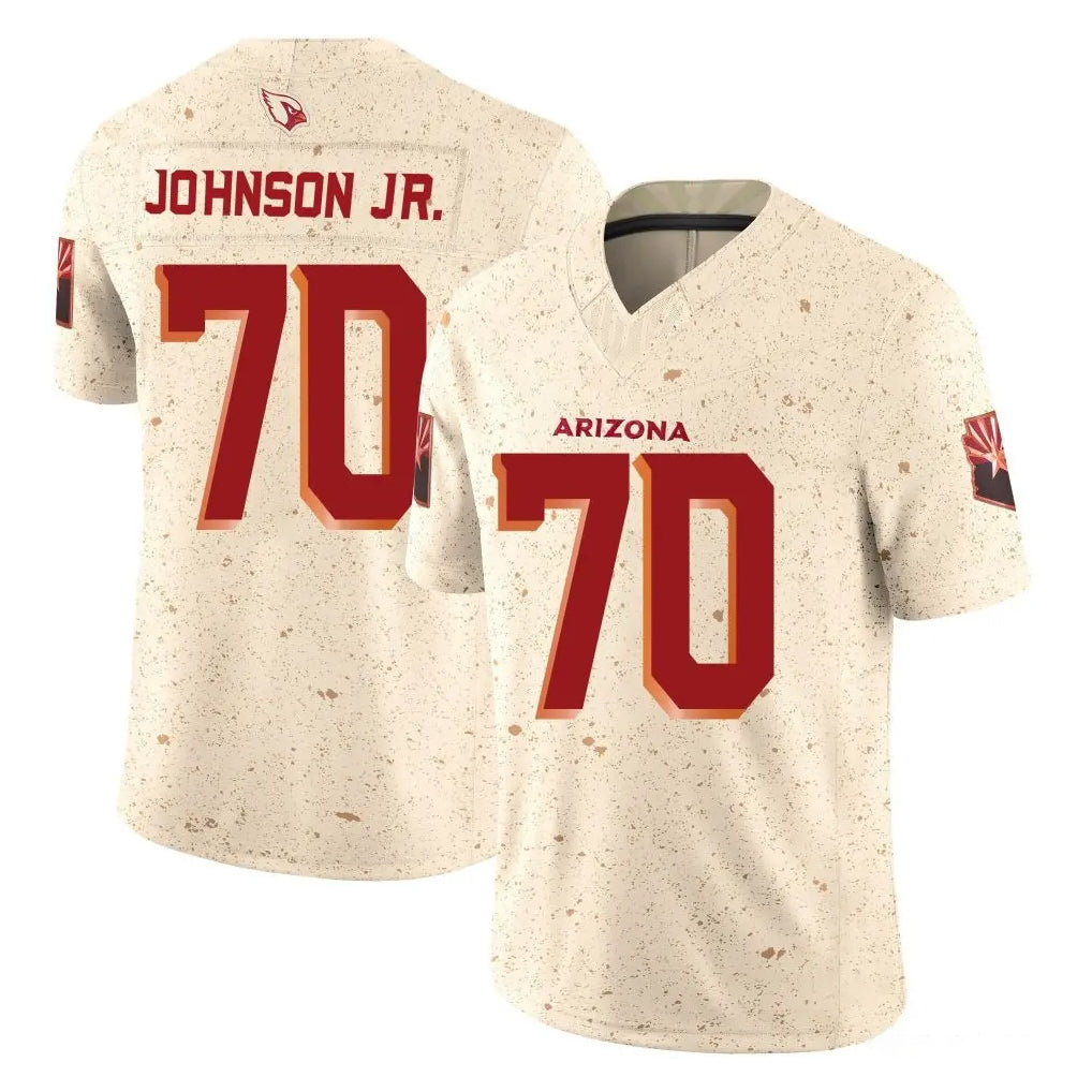 A.Cardinals #70 Paris Johnson Jr. Player Cream Rivalries Collection Vapor Limited Home Game Mdoa Stitched Jerseys