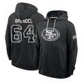 SF.49ers #64 Jake Brendel Player 2026 Black Logo Pullover Hoodies Limited Game Mdoa Stitched Jerseys
