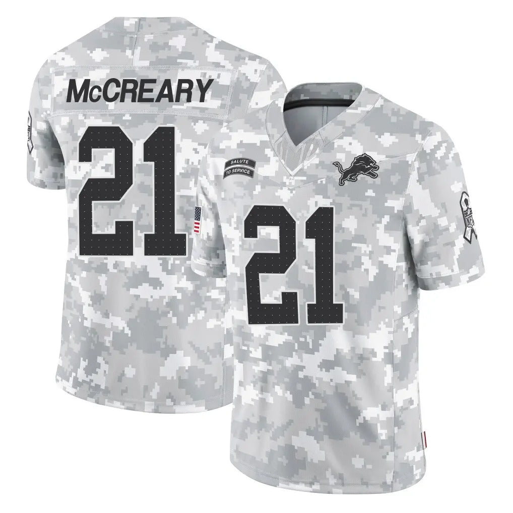 D.Lions #21 Roger McCreary Player Arctic Camo Salute To Service Limited Mdoa Stitched Jerseys