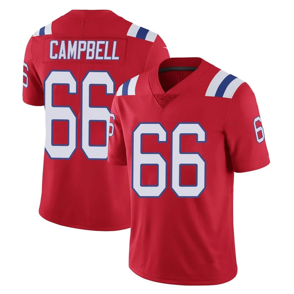 NE.Patriots #66 Will Campbell Player Red Vapor Untouchable Home Game Mdoa Stitched Jerseys