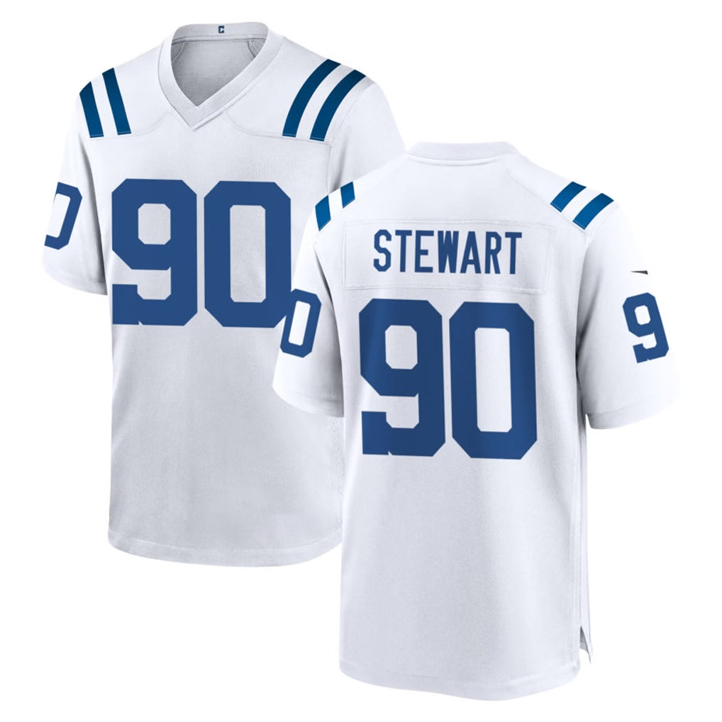 IN.Colts #90 Grover Stewart Player White Home Game Mdoa Stitched Jerseys