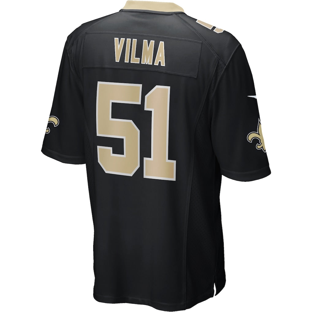 Mdoa NO.Saints #51 Jonathan Vilma Black Game Retired Player Jersey