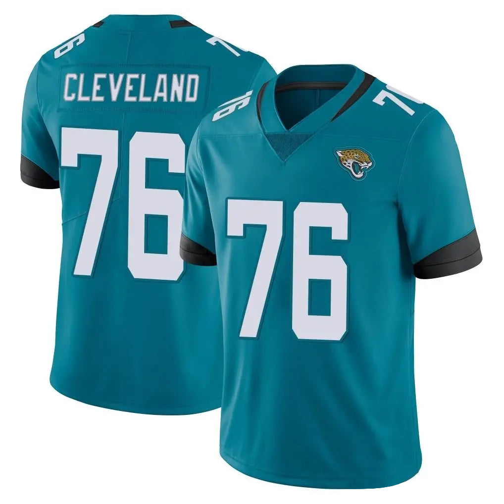 J.Jaguars #76 Ezra Cleveland Player Teal Vapor Untouchable Limited Home Game Mdoa Stitched Jerseys