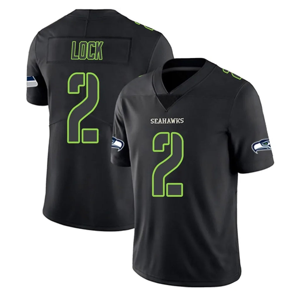 S.Seahawks #2 Drew Lock Player Black Impact Limited Home Game Mdoa Stitched Jerseys